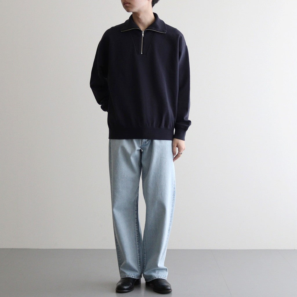 ORGANIC COTTON BLEND HEAVY WEIGHT FLEECE HALF ZIP #NAVY [16542 66326]