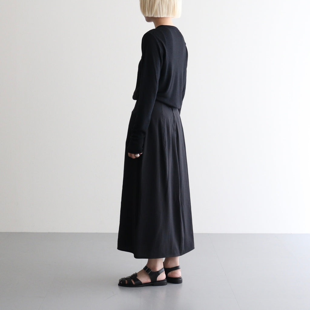 RAYON-POLYESTER BROAD SKIRT #010 BLACK [16862 30005]