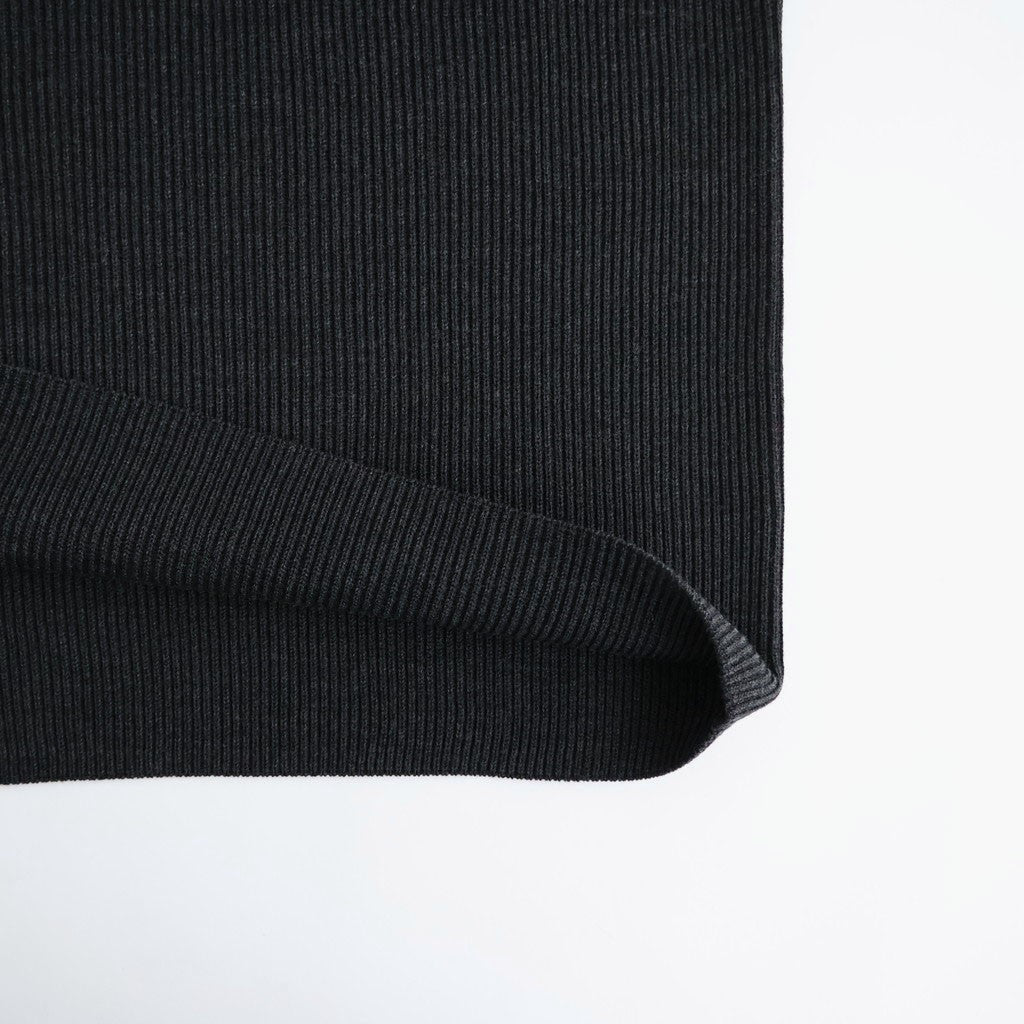 SOLID WOOL RIB CREW NECK #CHARCOAL [BN-26FM-051]