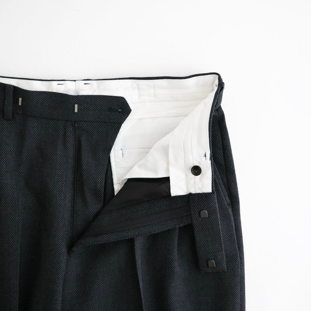 SINGLE PLEAT WIDE TROUSERS #GRAY BIRD’S-EYE [M26C10PT02C]