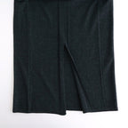 Cotton Linen Poly Pencel Skirt #Charcoal [NEP-SS2632]