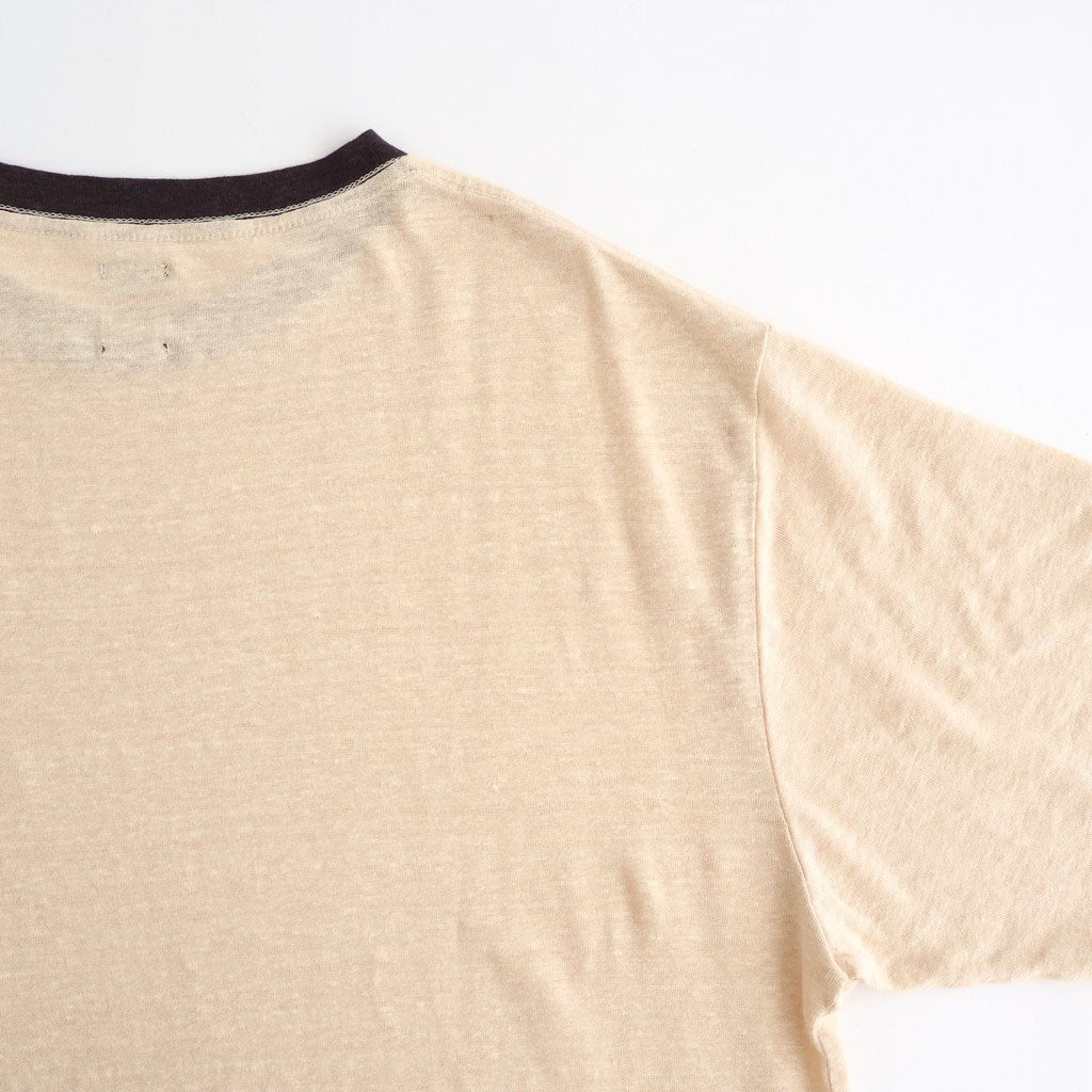 NORMANDY LINEN T-SHIRT #BEIGE×BROWN [BN-26SM-071]