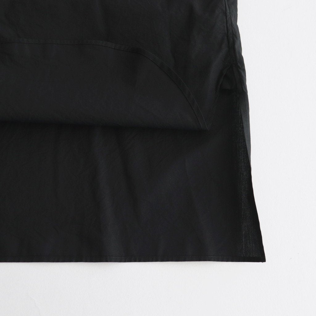 CHAMBRAY STAND COLLAR CUFFLESS SHIRT #BLACK [BHS23F018]