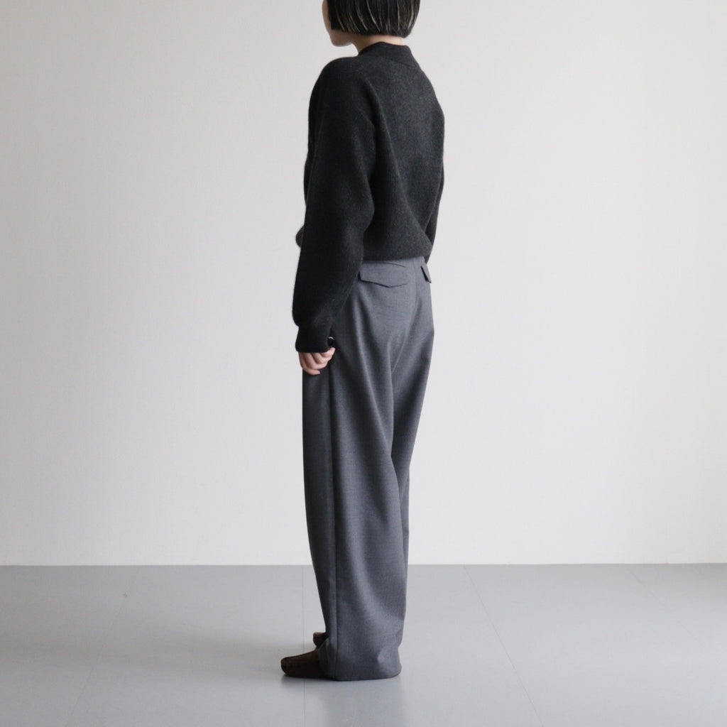 CASHMERE FOX POLO CARDIGAN #CHARCOAL [BN-25FL-044]