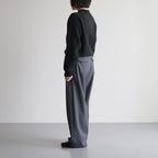 CASHMERE FOX POLO CARDIGAN #CHARCOAL [BN-25FL-044]