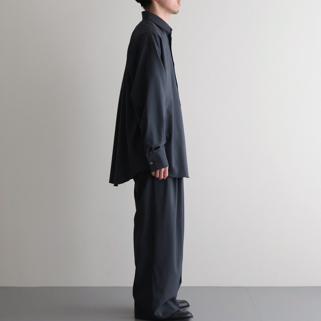TRIPLE PLEATED WIDE TROUSERS #CHARCOAL [A26A15PT03C]