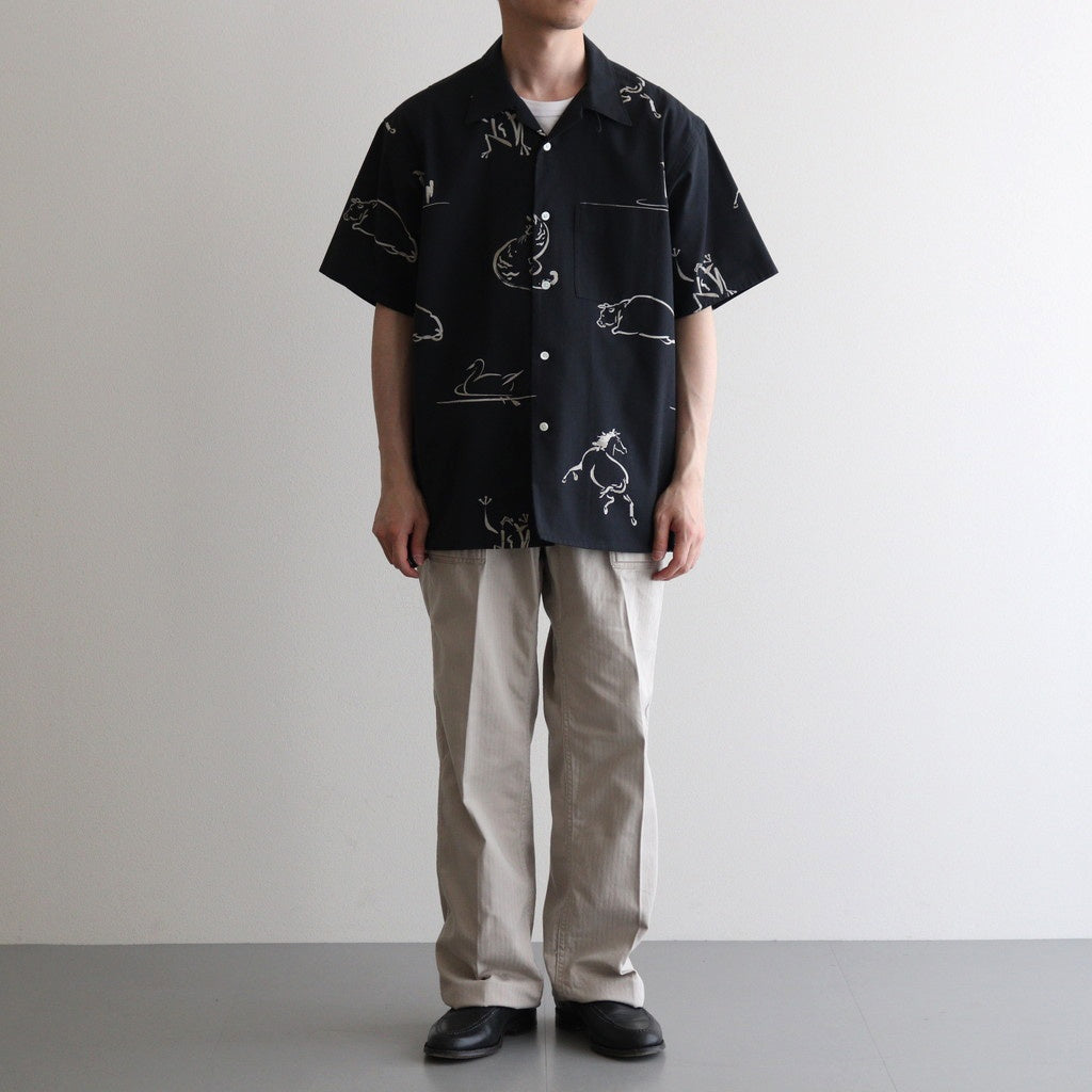 PATINA HERRINGBONE GATHERING TROUSER #BONE [251OJ-PT07]