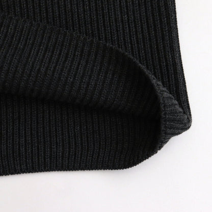 SOLID WOOL RIB CREW NECK #CHARCOAL [BN-24FM-042]