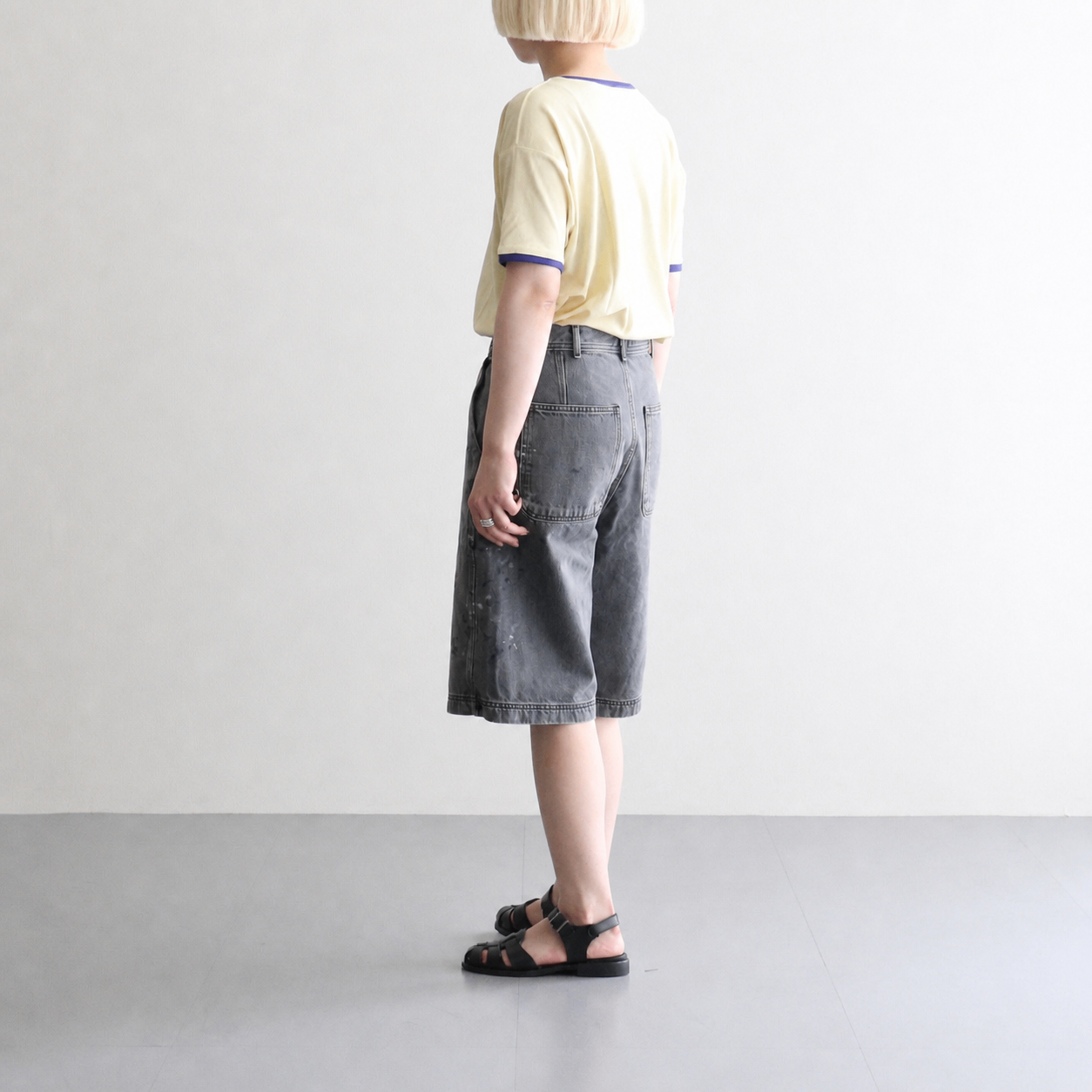 HAND PAINT DENIM SHORTS #010 BLACK [16861 40028]