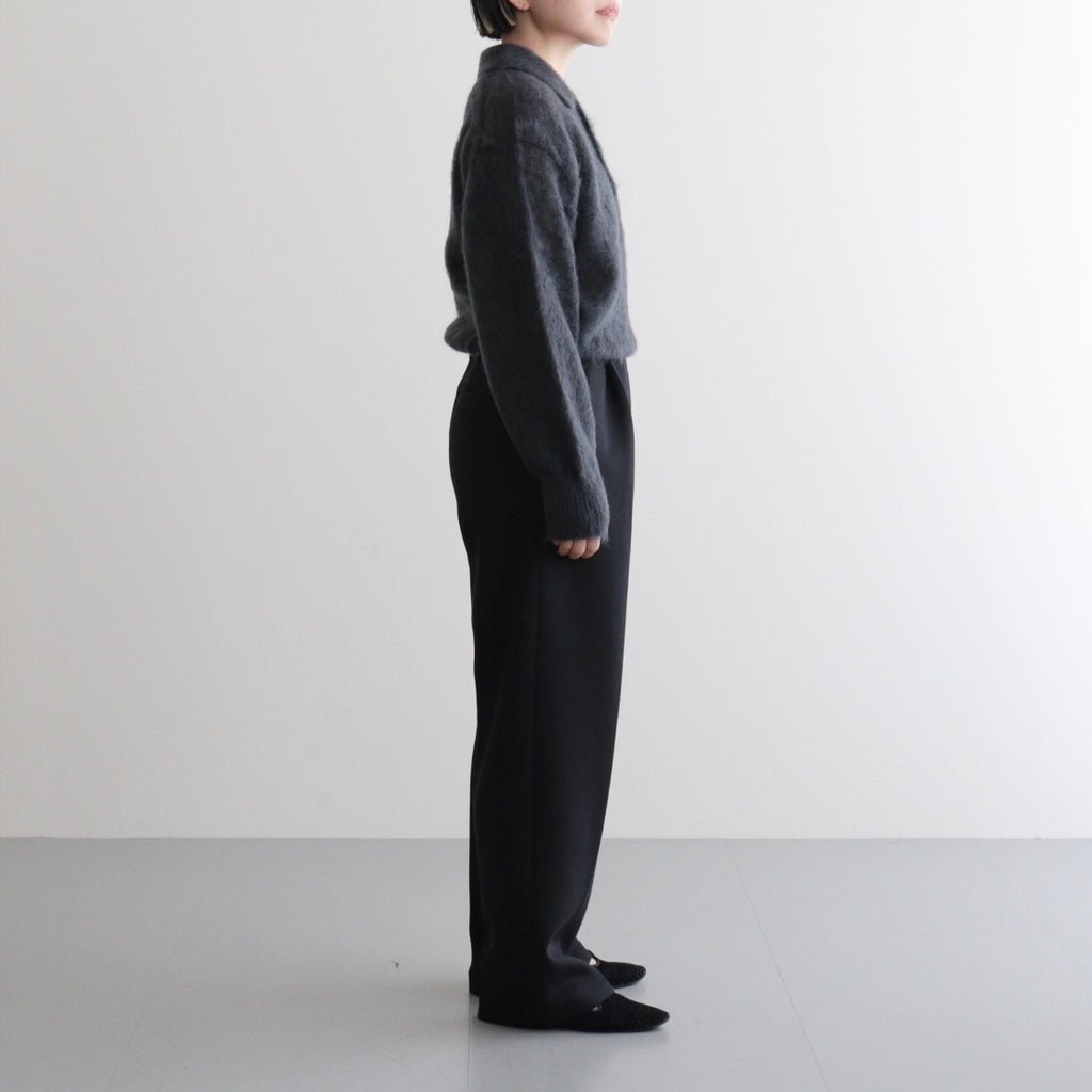 PURE MOHAIR SHAGGY POLO #CHARCOAL BLUE [BN-25FL-053]