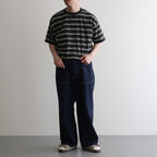 BORDER SHORT SLEEVE TOP #GRAPHITExYELLOW [PMAT-CS02]