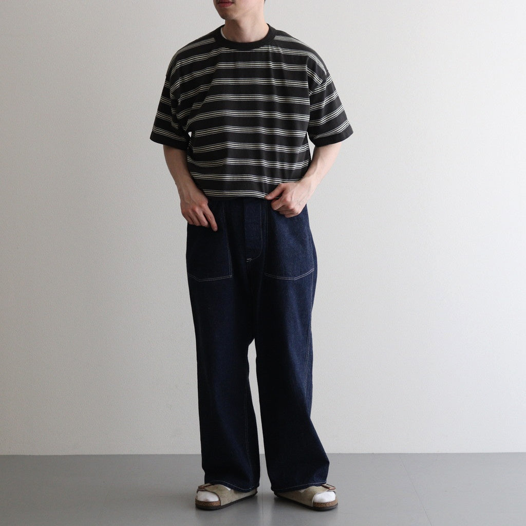 BORDER SHORT SLEEVE TOP #GRAPHITExYELLOW [PMAT-CS02]