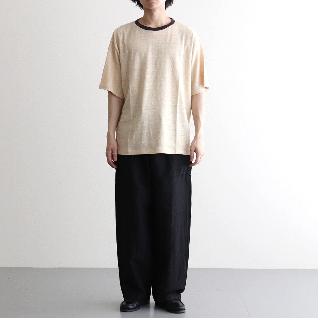NORMANDY LINEN T-SHIRT #BEIGE×BROWN [BN-26SM-071]