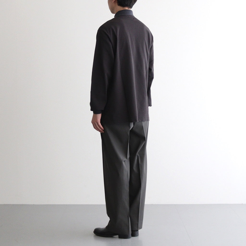 CLASSIC FIT DOUBLE PLEATED TROUSERS #DARK OLIVE [A25A05PT01C]