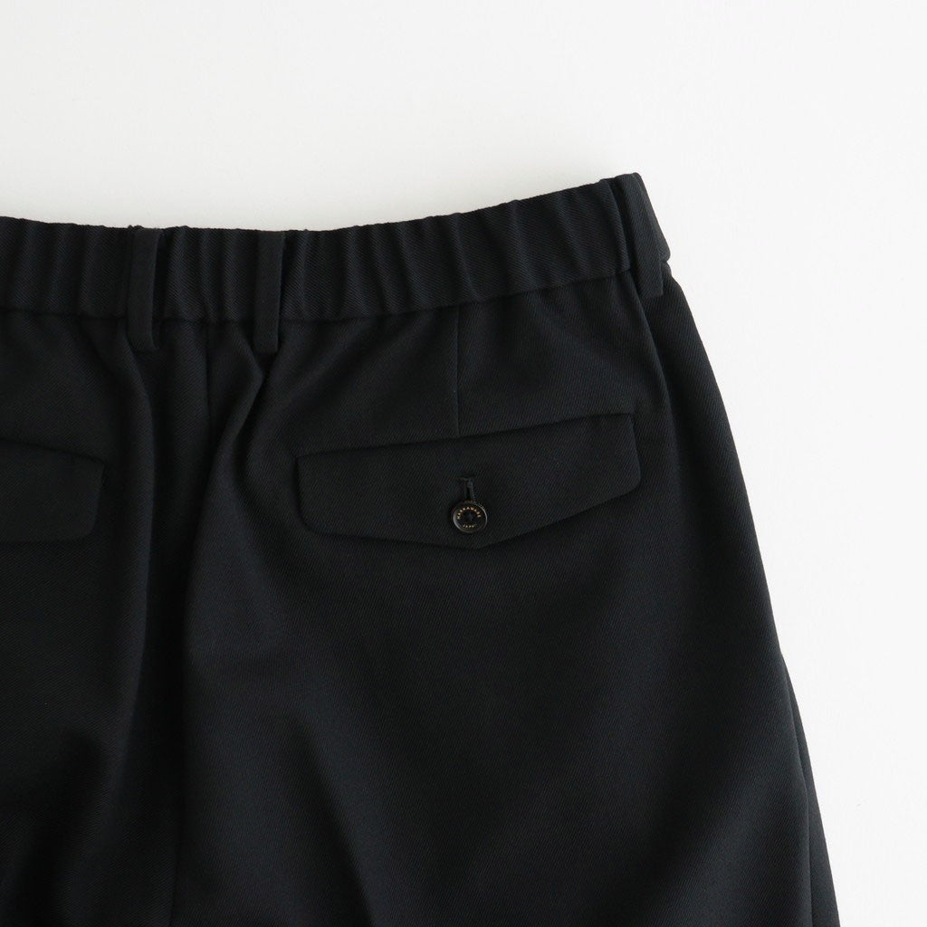 DOUBLE PLEATED SEMI EASY TROUSERS #BLACK [A26C07PT02C]