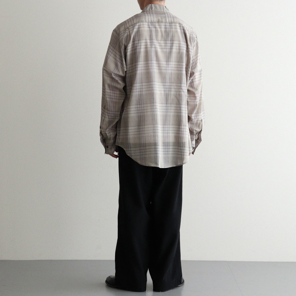 OPEN COLLAR L/S SHIRT #SAGE CHECK [M26A18SH01C]