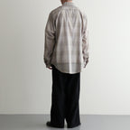 OPEN COLLAR L/S SHIRT #SAGE CHECK [M26A18SH01C]