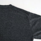 WASHED HIGH COUNT LINEN V NECK CARDIGAN #CHARCOAL [BN-26SM-021]