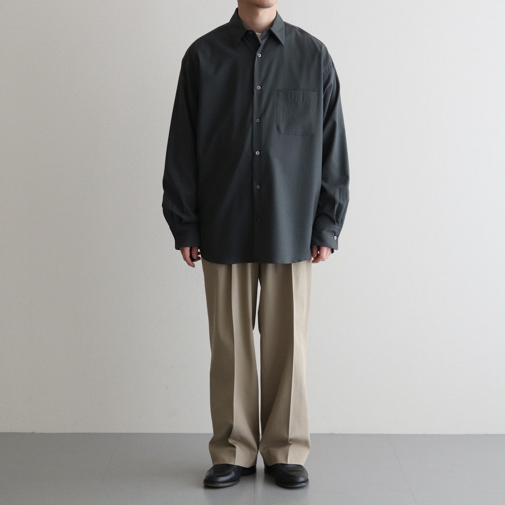 CLASSIC FIT DOUBLE PLEATED TROUSERS #KHAKI [A25A05PT01C