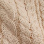 SOLID WOOL ARAN CREW NECK #IVORY [BN-24FL-035]