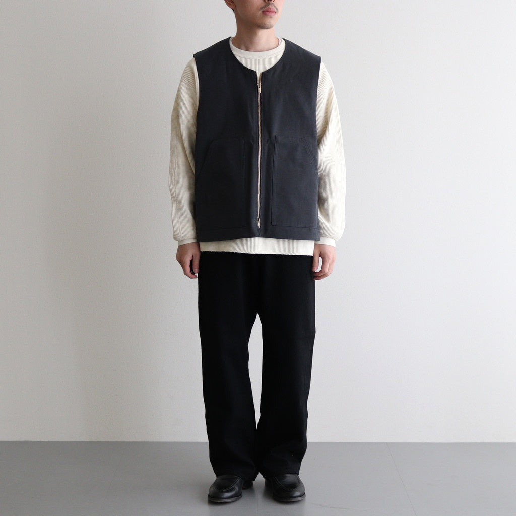 DUCK CLOTH WORKADAY VEST #FADE NAVY [PMAS-VT02]