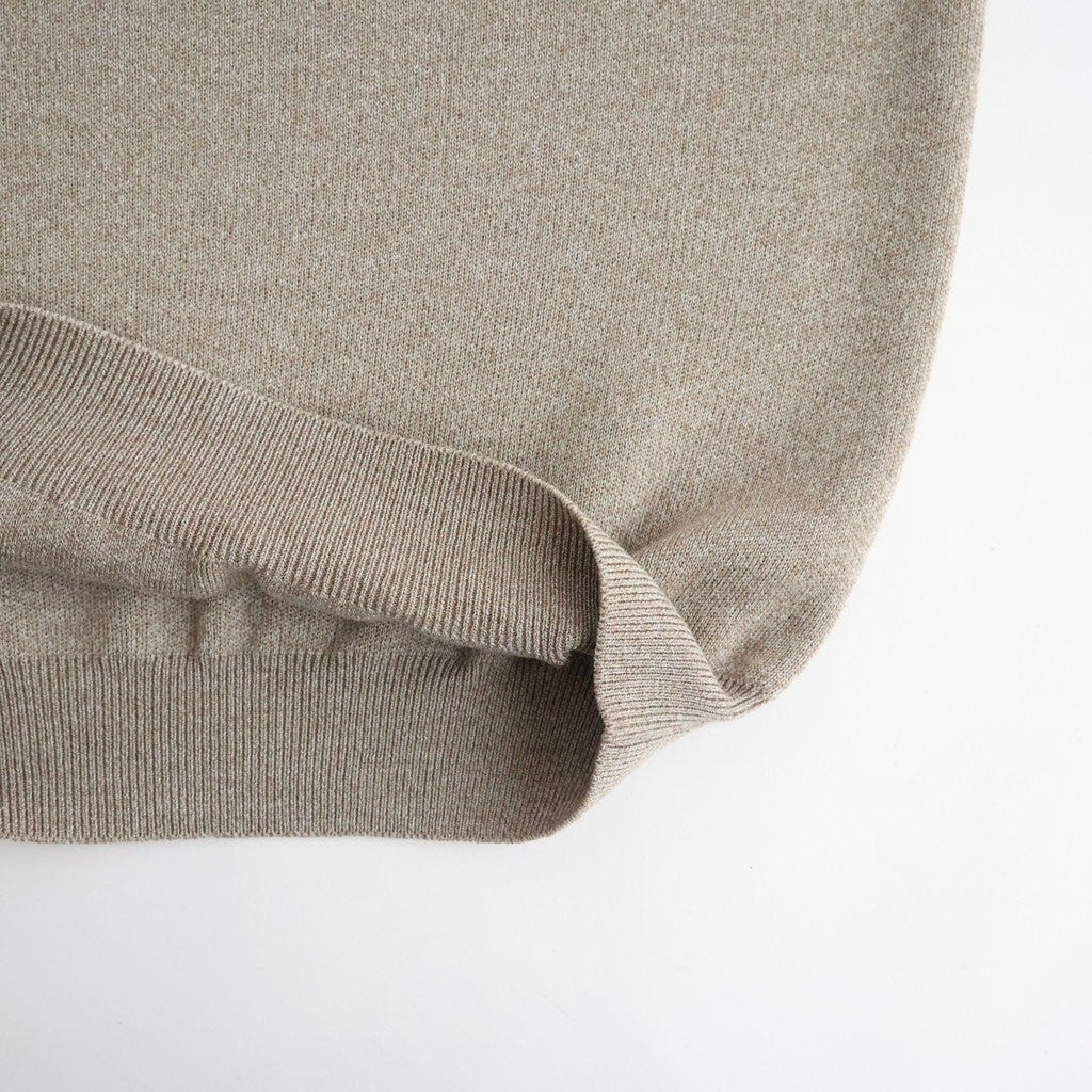 SOLID WOOL SMOOTH CREW NECK #IVORY×BEIGE [BN-26FM-056]