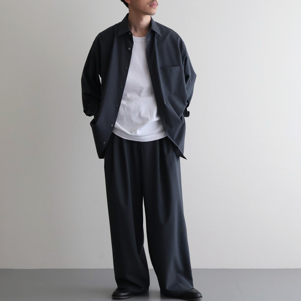 TRIPLE PLEATED WIDE TROUSERS #CHARCOAL [A26A15PT03C]