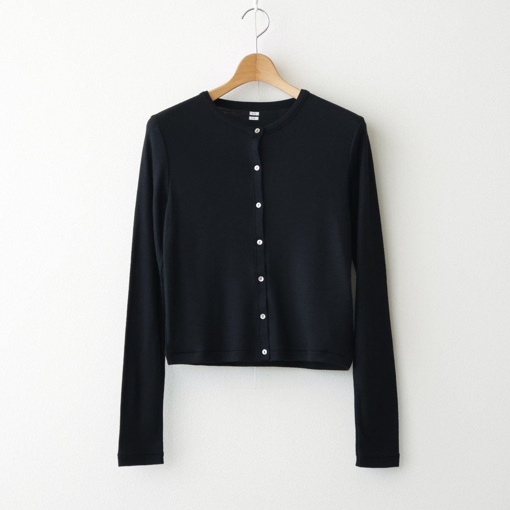 Wool Rib Cardigan #Black [BHSW24F13F26]