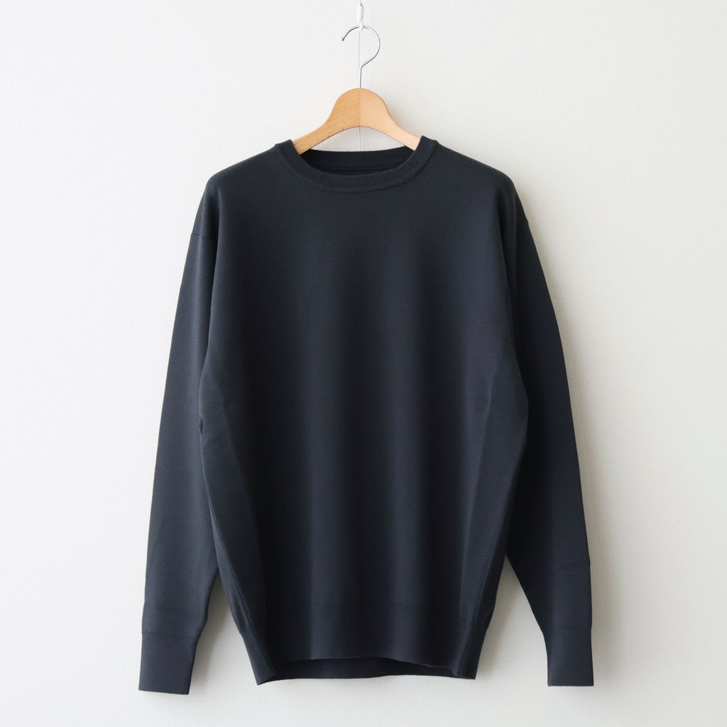 32G SMOOTH WOOL CLASSIC CREW NECK #CHARCOAL BLUE [BN-25FM-020]