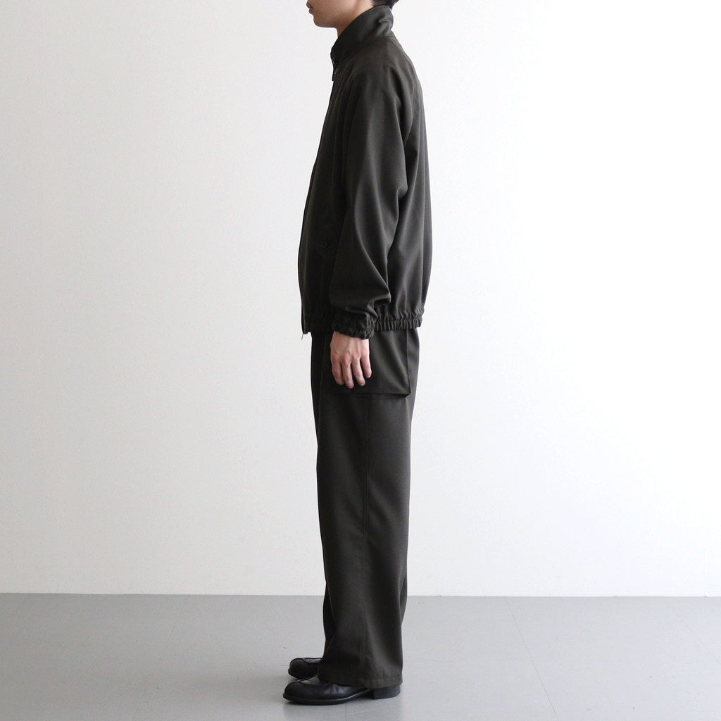 HOPSACK WIDE POCKET TROUSERS #FOREST [PMAT-PT06]