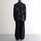 ORIGINAL PRINTED OPEN COLLAR SHIRTS (Animal Drawing) Long-sleeve #ONYX [251OJ-SH18]
