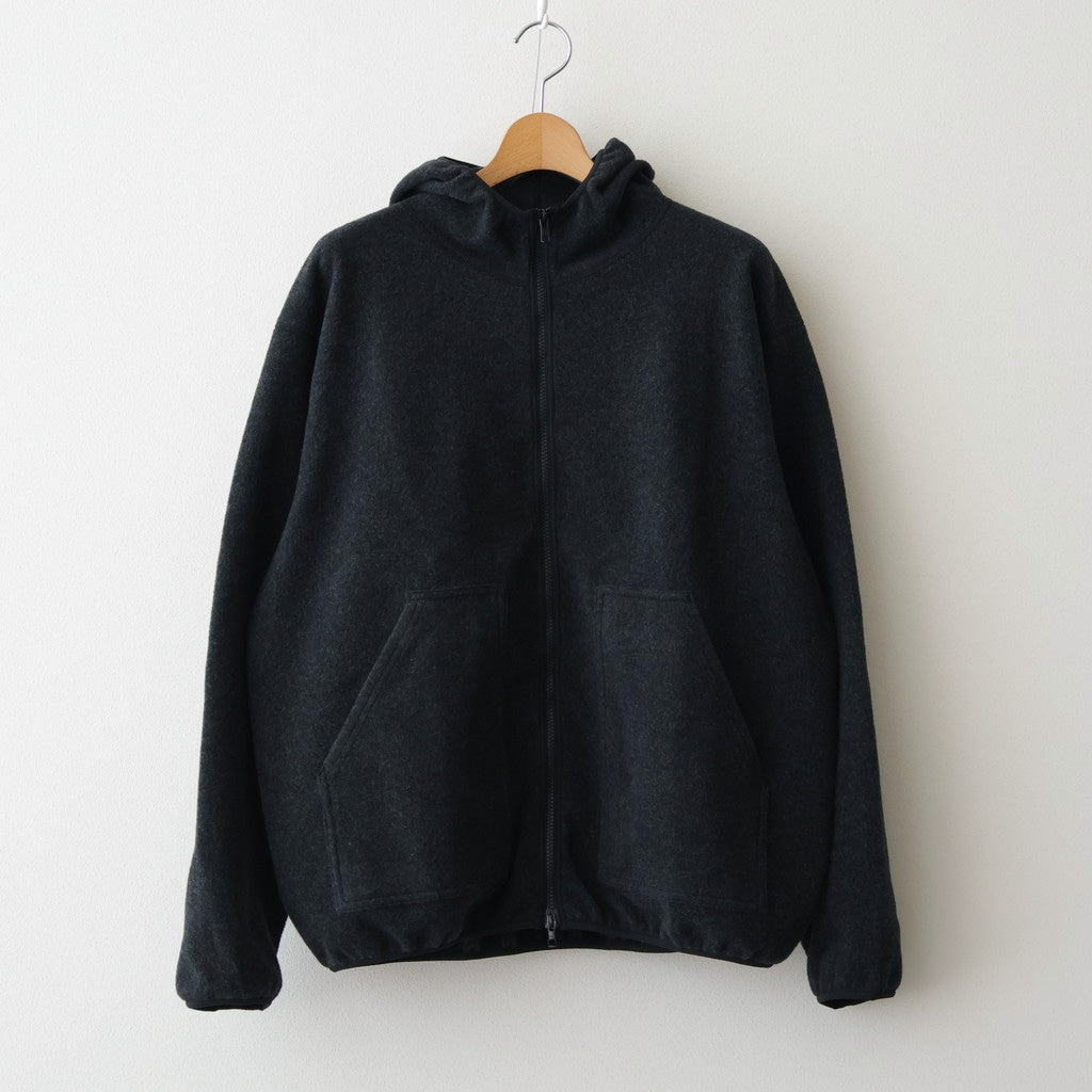 HOODED FLEECE JACKET #CHARCOAL [PMAU-CL03]