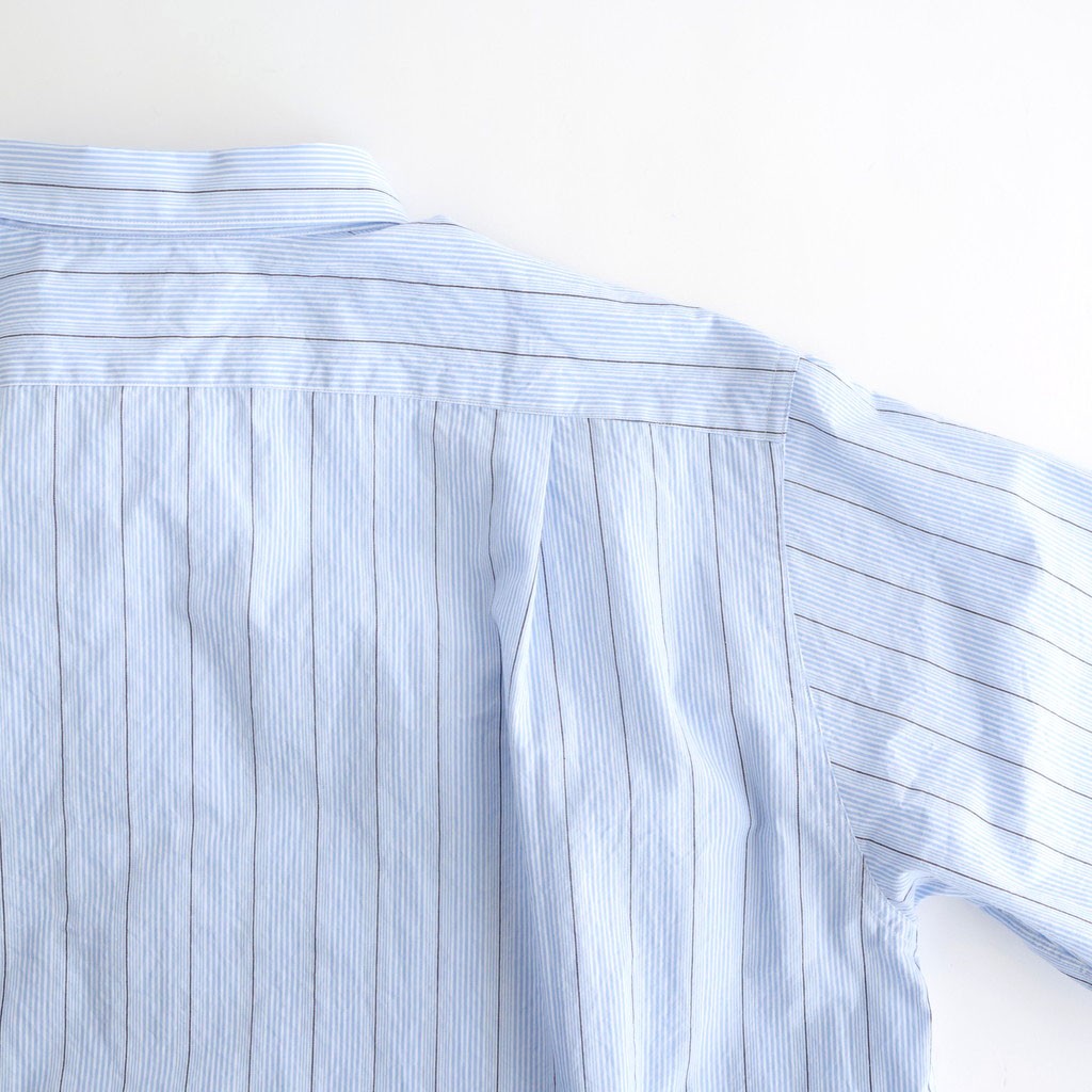 Regular Collar Stripe Wind Shirt #Sax [S26SG086]
