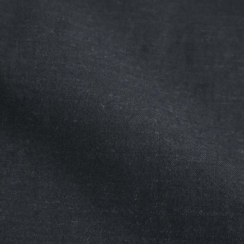 FLY FRONT OPEN COLLAR S/S SHIRT #CHAMBRAY BLACK [M26A11SH02B]