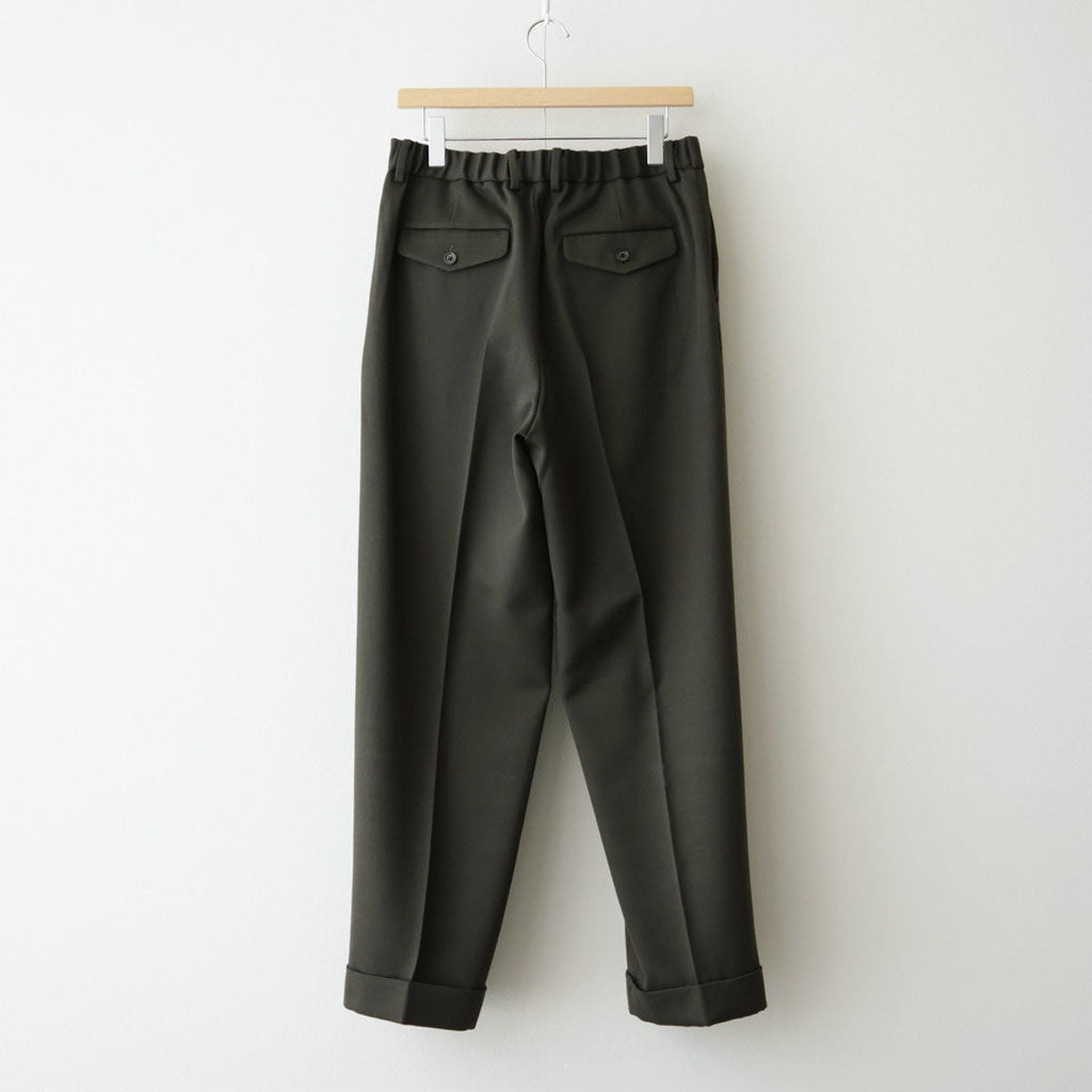 DOUBLE PLEATED SEMI EASY TROUSERS #D.OLIVE [A26C15PT01C]