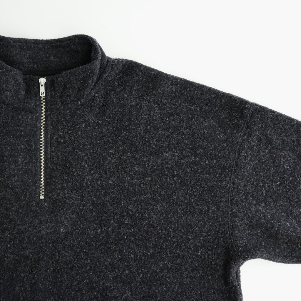 THERMAL FLEECE HALF ZIP TOP #CHARCOAL [SM62MC002]