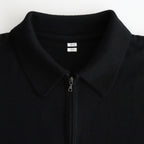 Co/Silk Nep Harf-Zip Shirt #Black [BHS25S037]