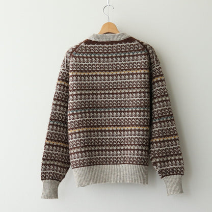 FAIR ISLE SWEATER #BEIGE [PMAS-KN05]