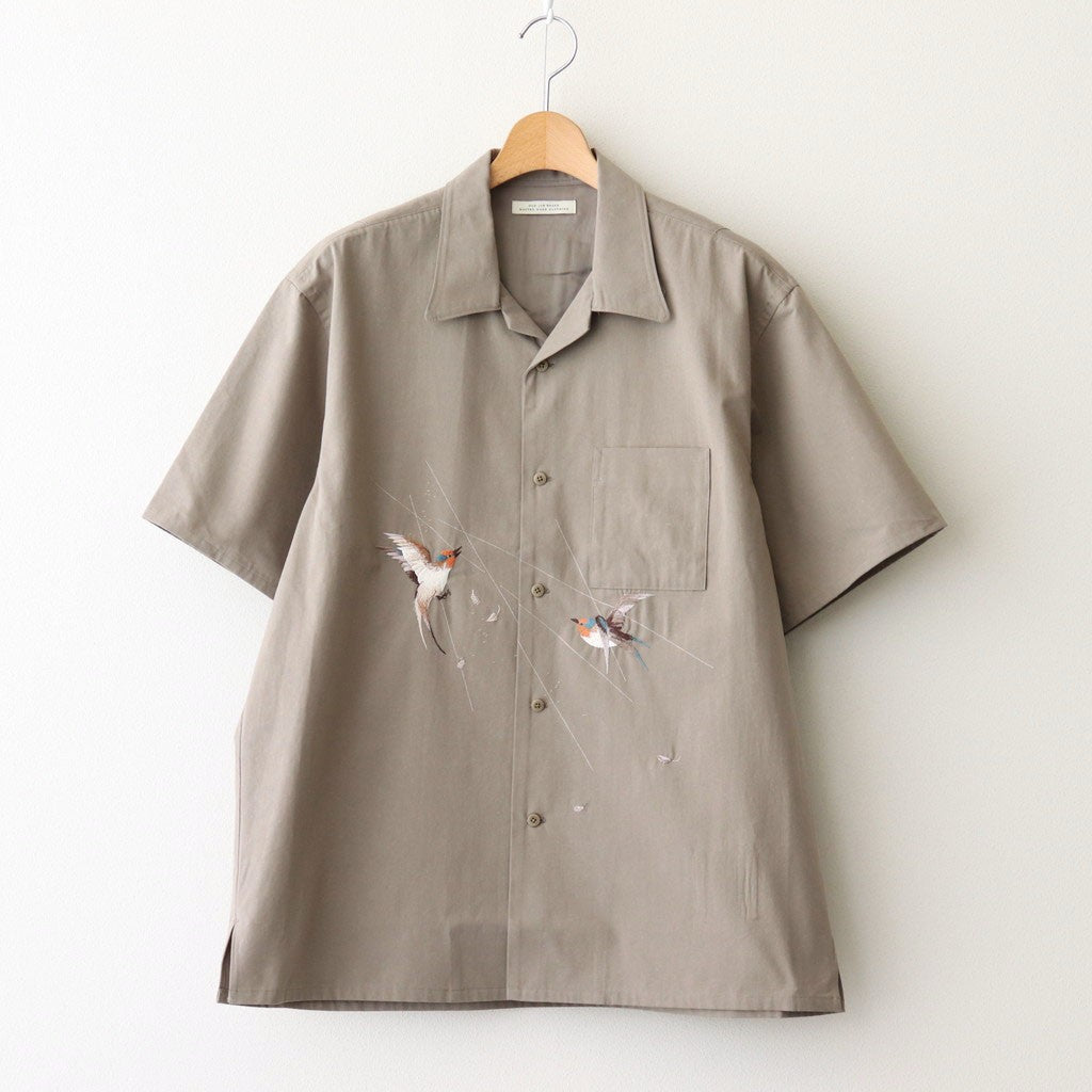 SILK NEP CLOTH SOUVENIR SHIRTS (Short-sleeve) #CELADON [251OJ-SH14]