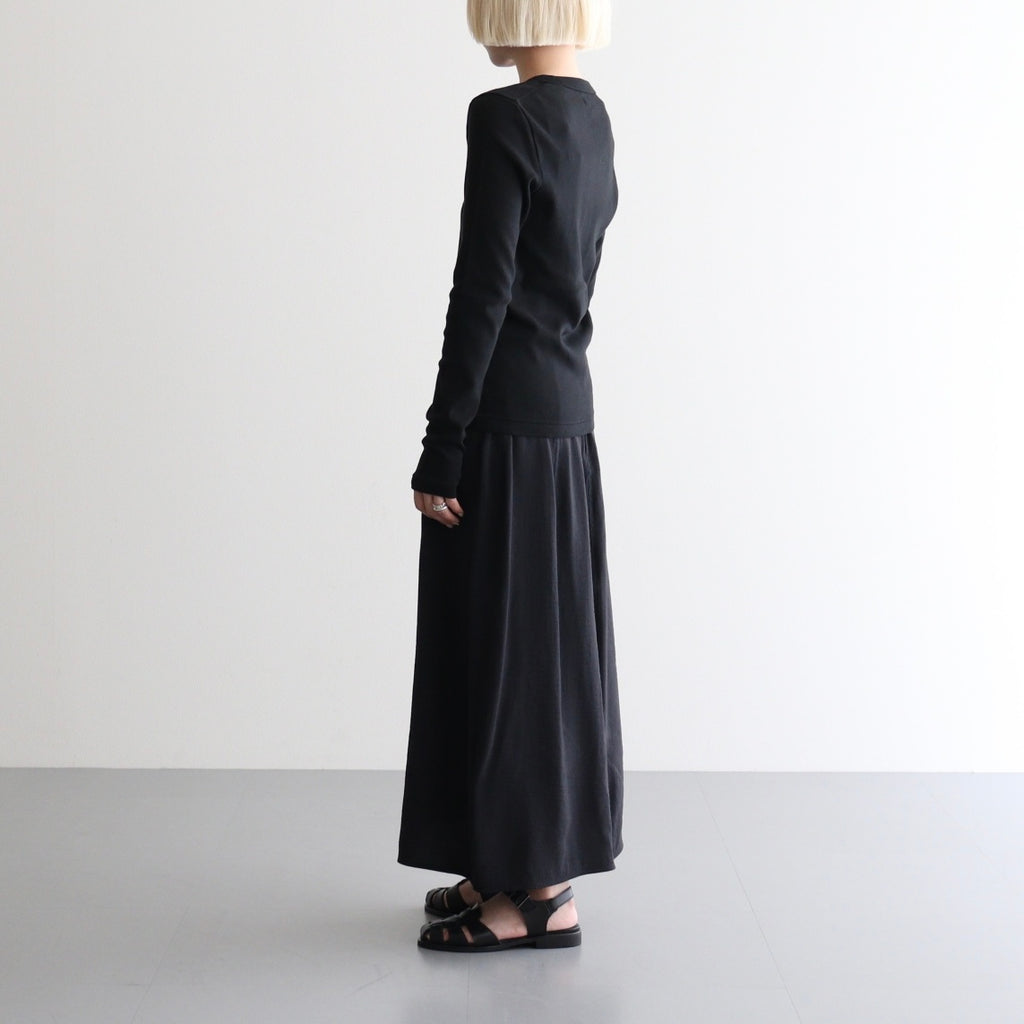 Classic Rib Henley-neck L/S #Black [bROOTS24F006WF26]