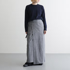 Mix Heather Cotton Wrap Belted Skirt #HeatherCharcoal [BHSW26S7HEG]