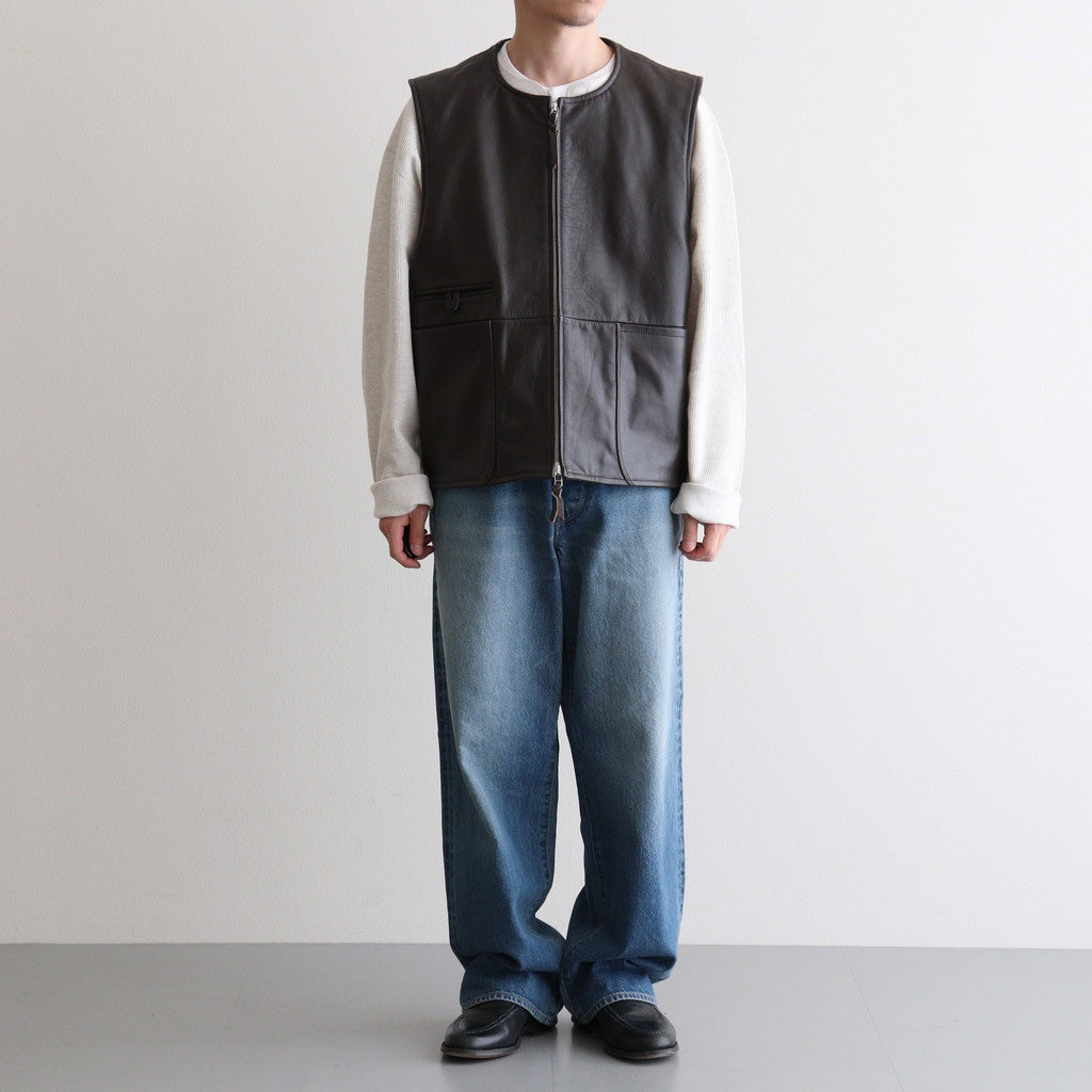 WORK VEST #D.BROWN [V-09-C-COW-4]