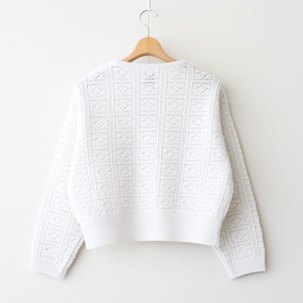 GRASSY LACE CREW NECK #WHITE [BN-26SL-028]