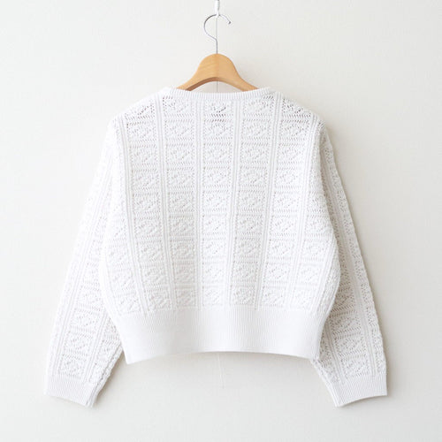 GRASSY LACE CREW NECK #WHITE [BN-26SL-028]