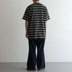 BORDER SHORT SLEEVE TOP #GRAPHITExYELLOW [PMAT-CS02]