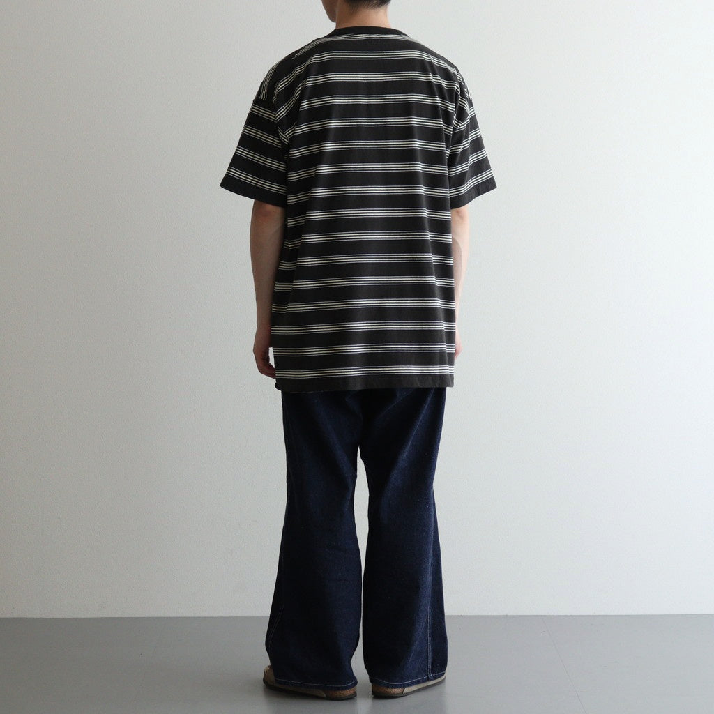 BORDER SHORT SLEEVE TOP #GRAPHITExYELLOW [PMAT-CS02]