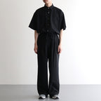 TRIPLE PLEATED EASY TROUSERS #BLACK [A25B03PT01C]