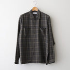 DOUBLE POCKET OPEN COLLAR L/S SHIRT #GRAY CHECK [M25C22SH02C]