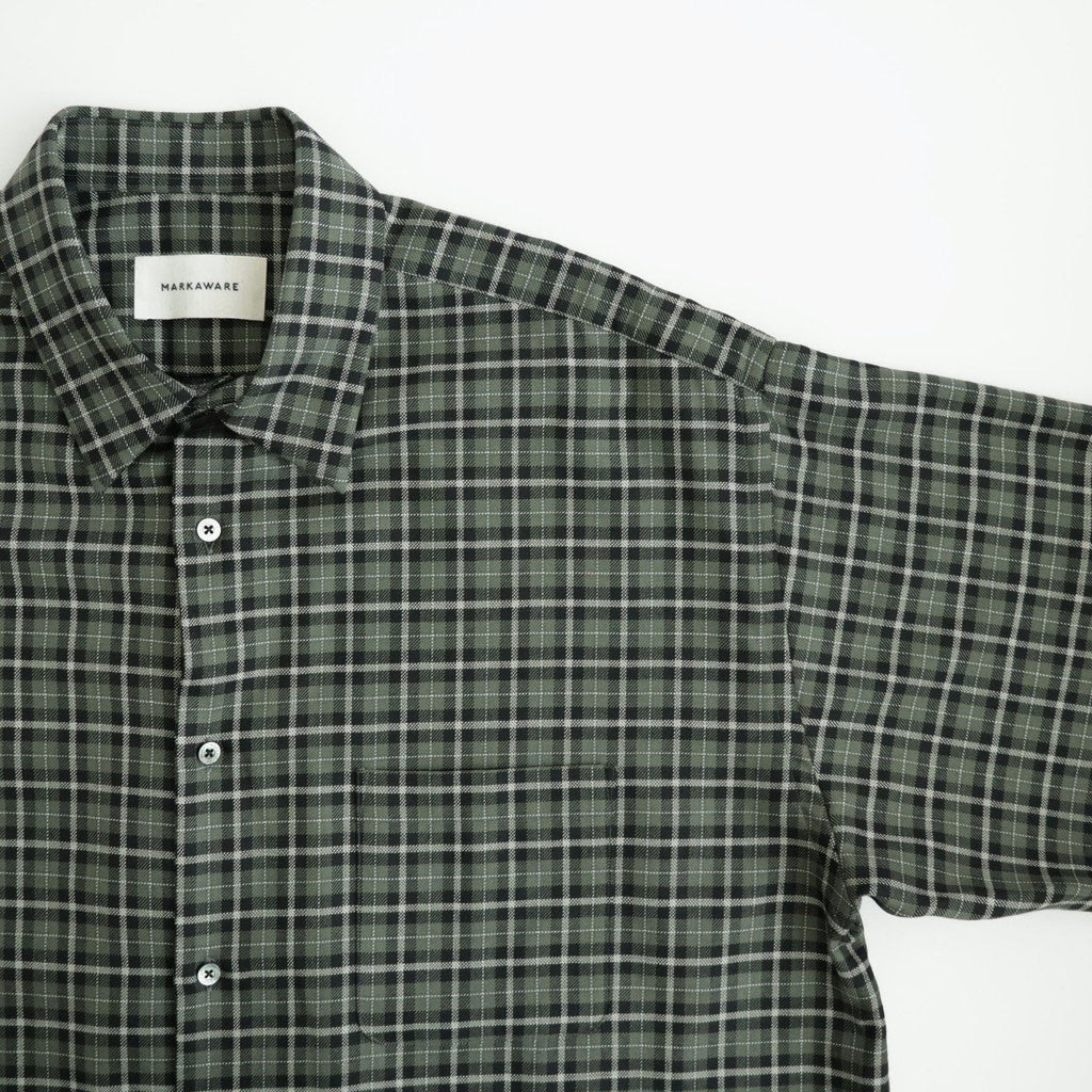 COMFORT FIT SHIRT #MOSS GRAY CHECK [A26C17SH02C]