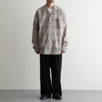 OPEN COLLAR L/S SHIRT #SAGE CHECK [M26A18SH01C]